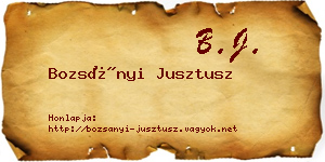 Bozsányi Jusztusz névjegykártya